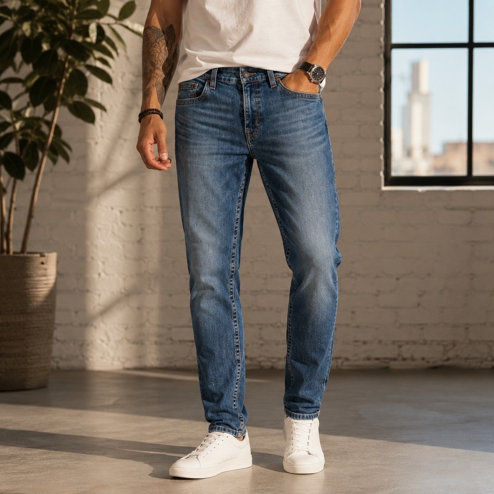 True‎ Religion Mens Rocco Relaxed Skinny Jeans 34x32 Blue Distressed Stretch